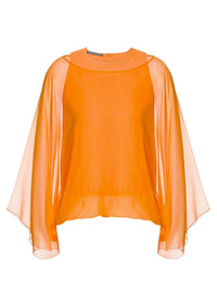 Top en mousseline de soie - Orange