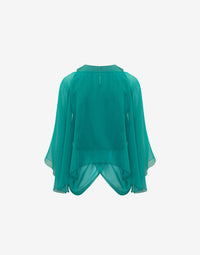 Top en mousseline de soie - Green & Light Blue