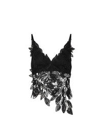 Débardeur macramé feuillage - Black
