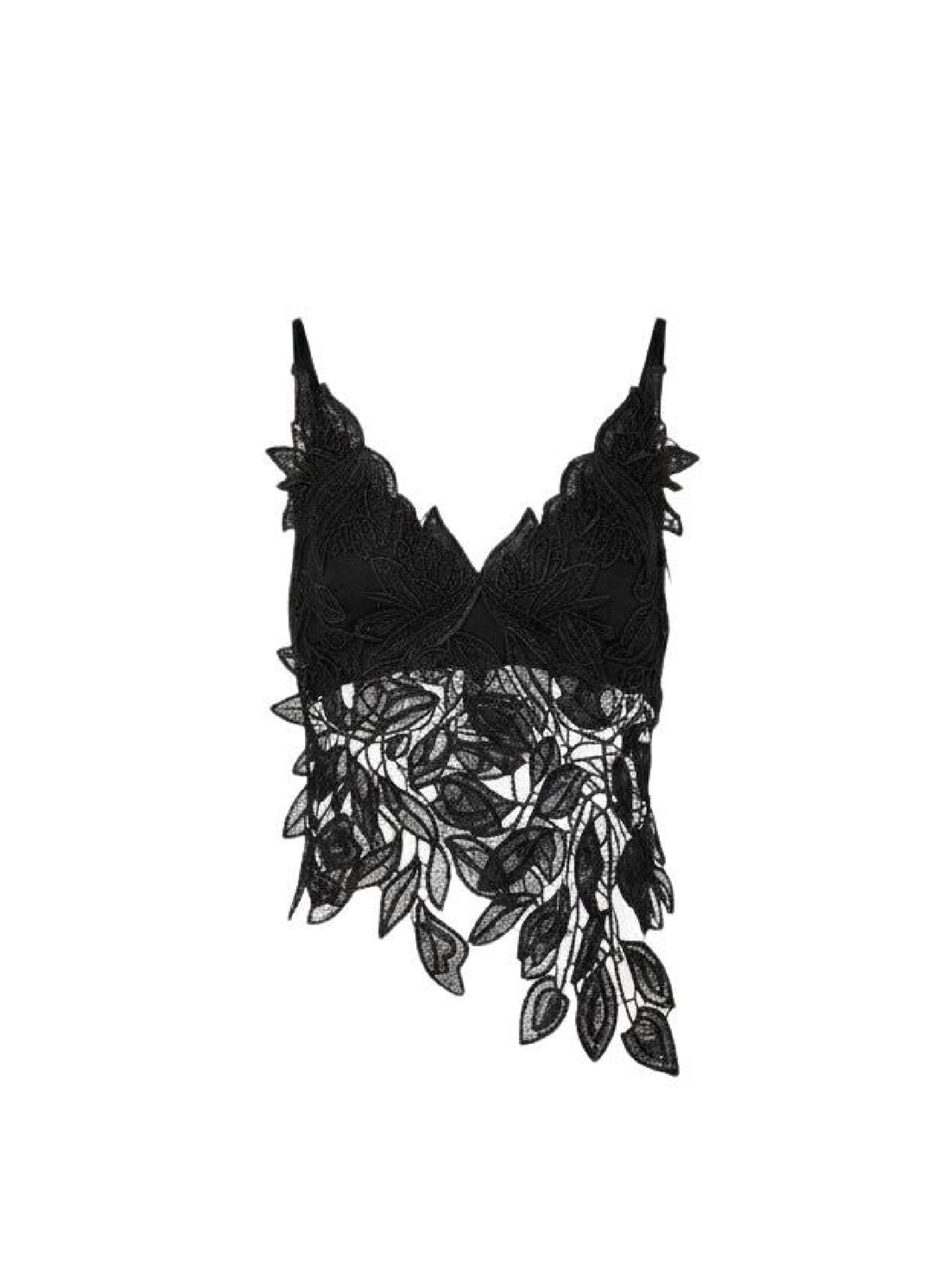 Débardeur macramé feuillage - Black