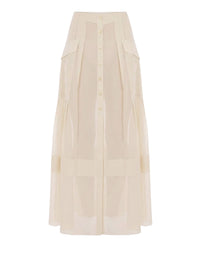 Jupe longue en mousseline - Beige