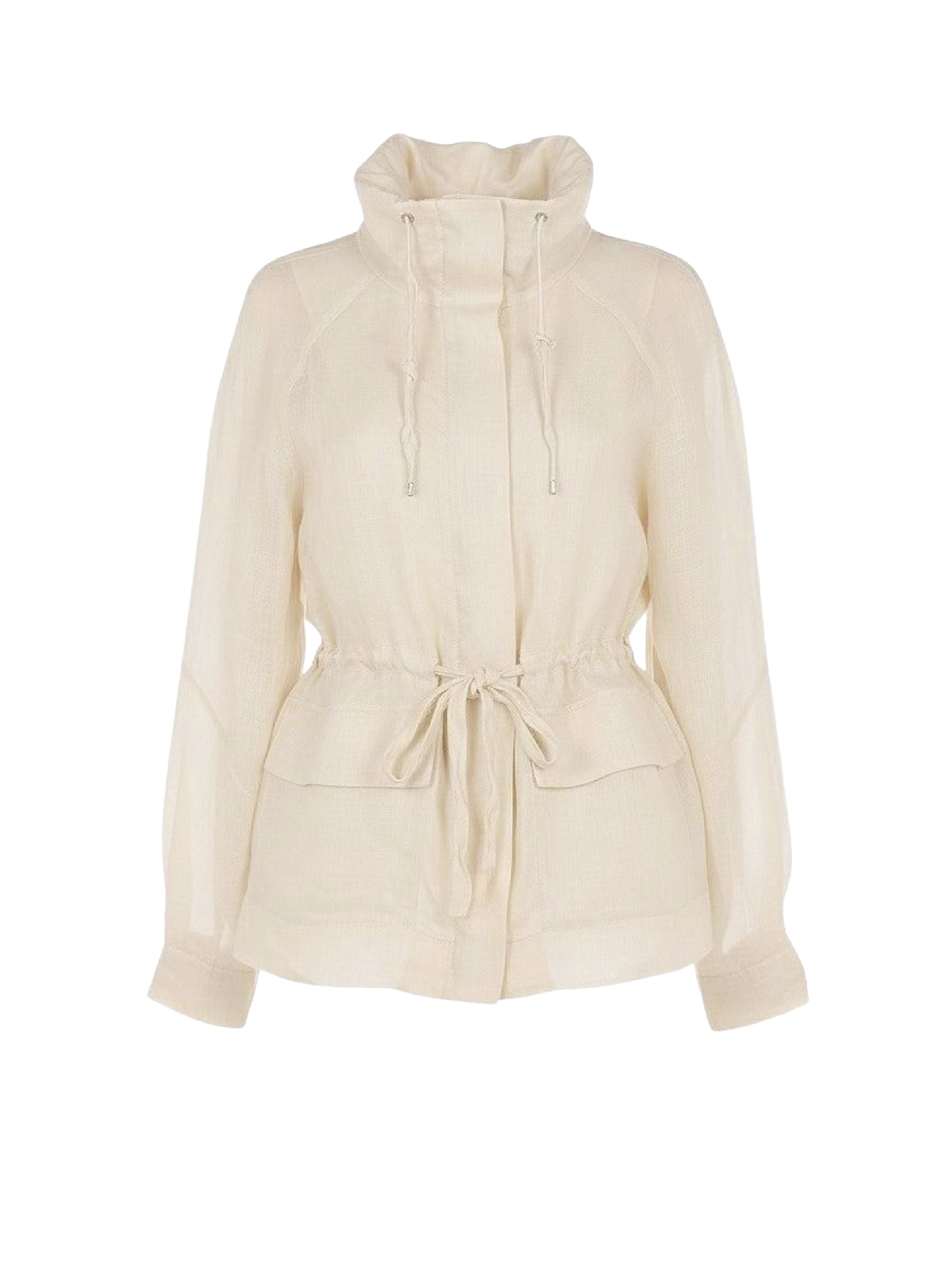 Parka à cordon de serrage - Beige