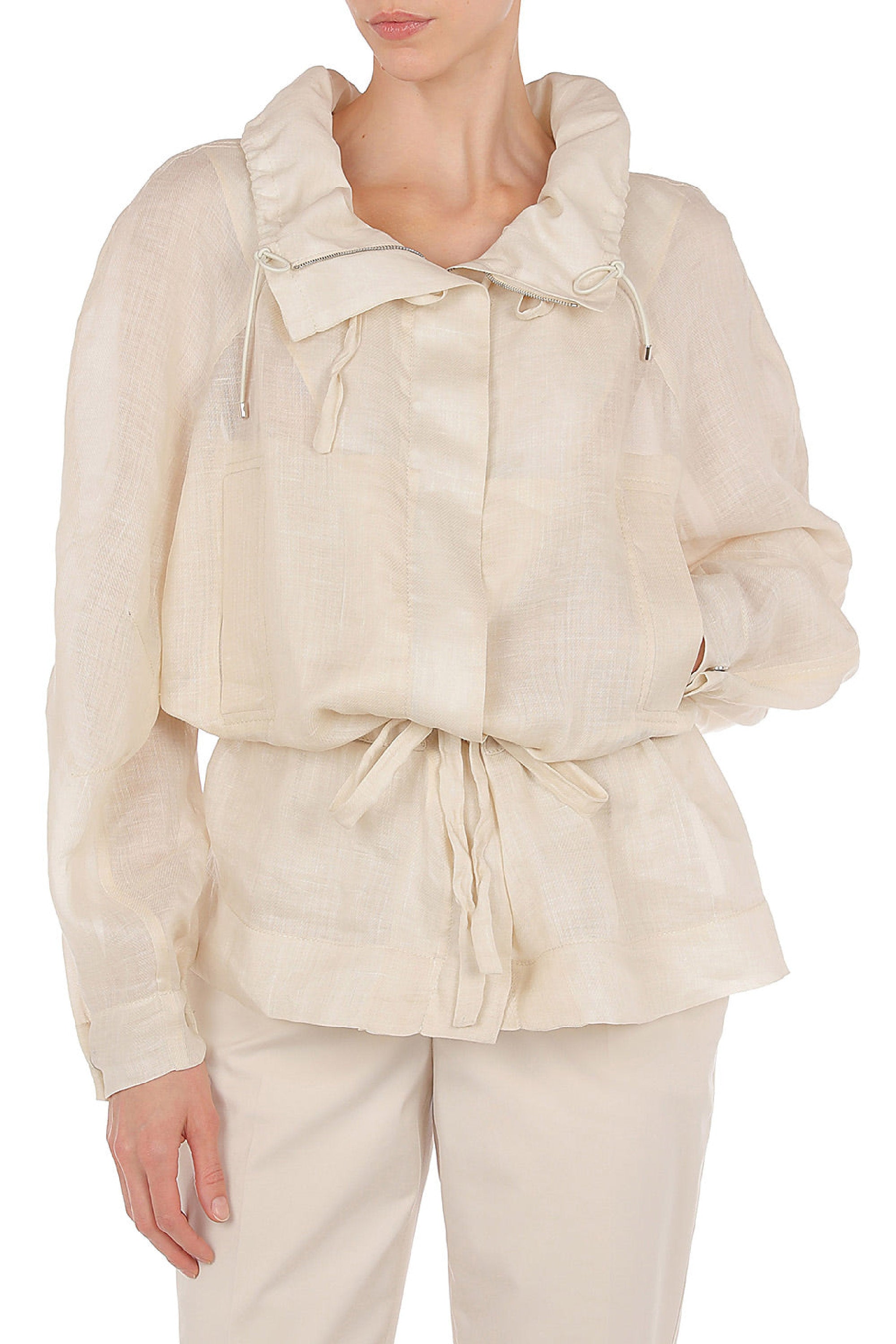 Parka à cordon de serrage - Beige