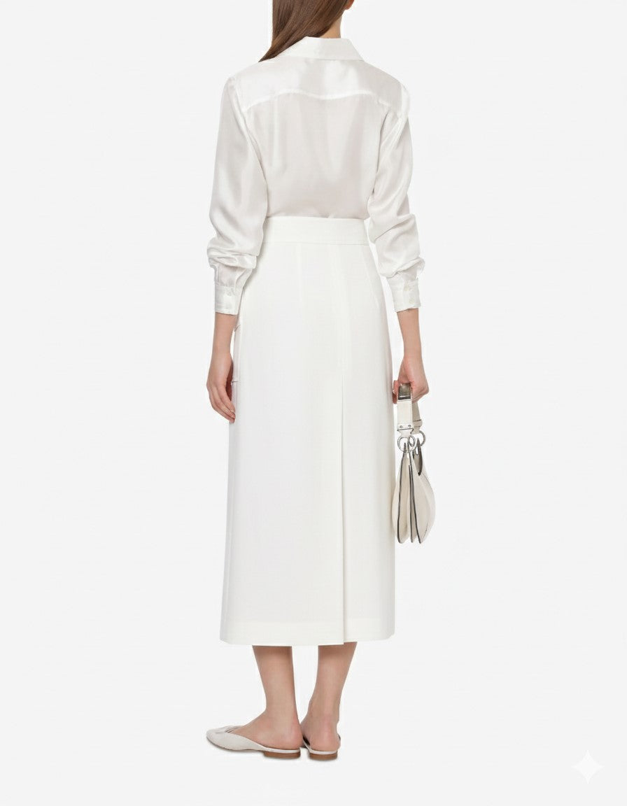 Jupe longue en lin - Ivory