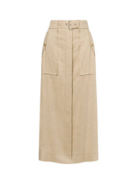 Jupe longue en lin - Beige