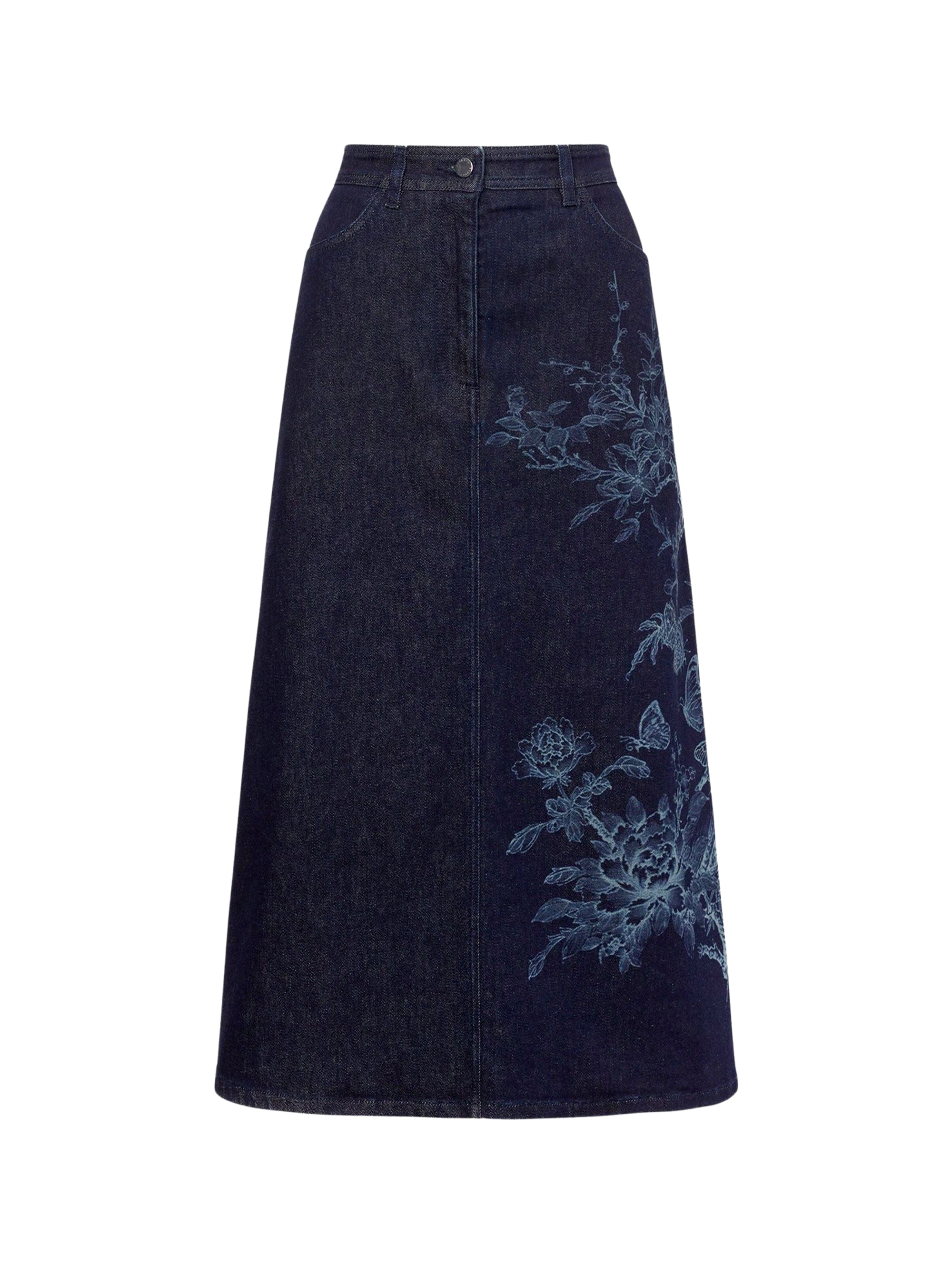 Jupe longue en jean avec motifs - Blue