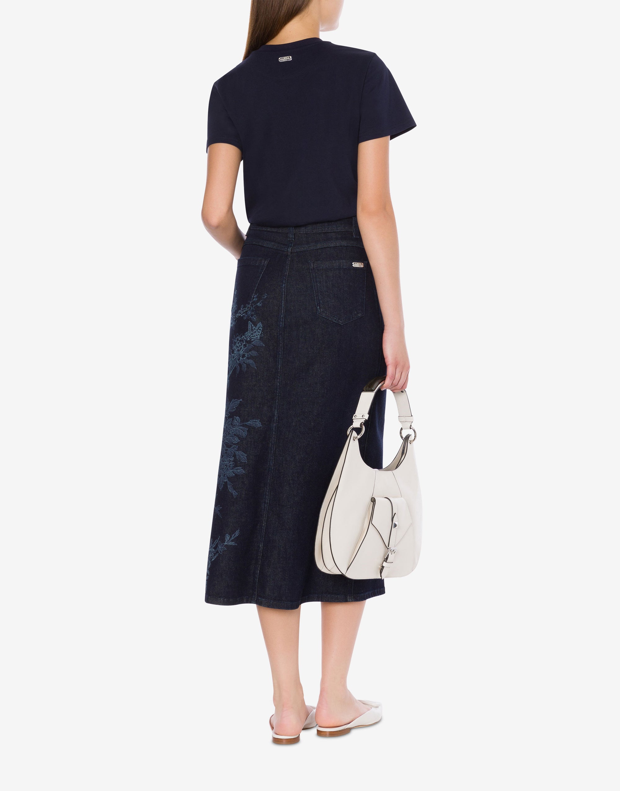Jupe longue en jean avec motifs - Blue