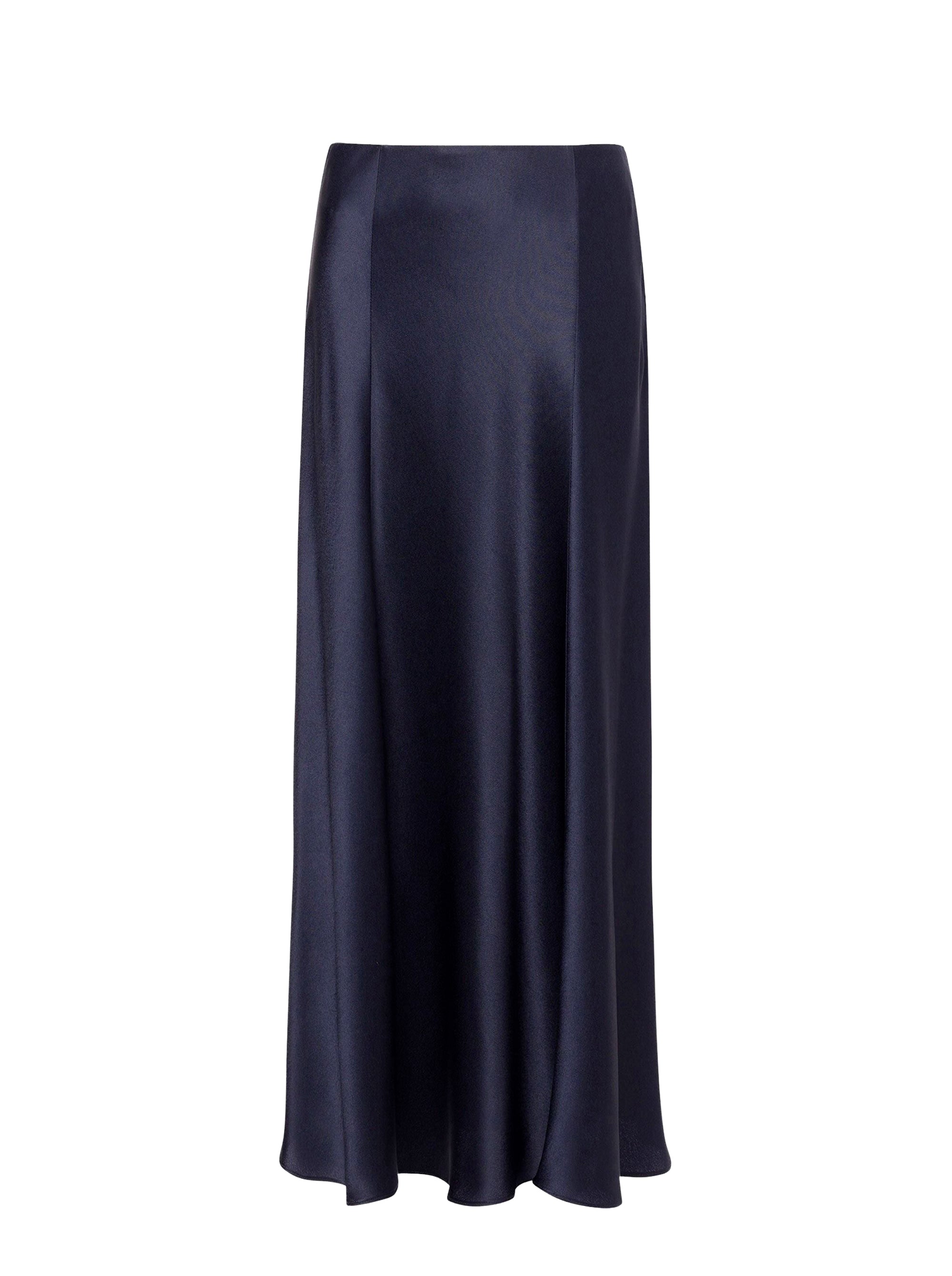 Long skirt in silk blend - Dark Blue