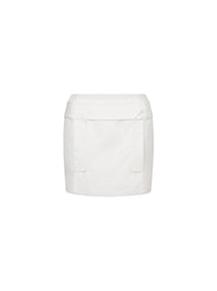 Jupe courte en toile de coton - White