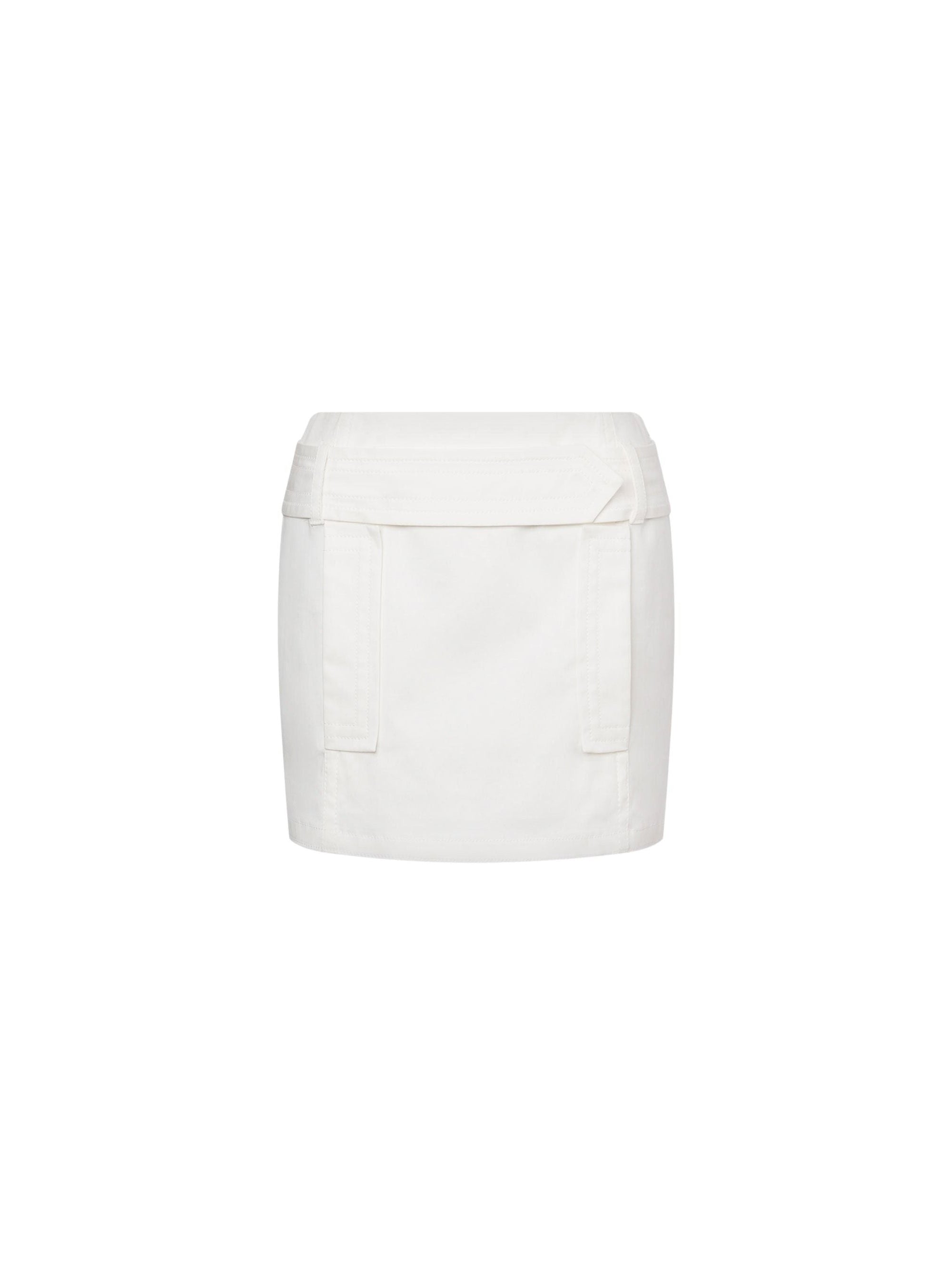 Jupe courte en toile de coton - White