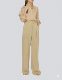 Chemise fluide brillante - Beige