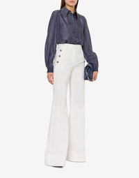 chemise en soie imprimée denim - Multi Blue
