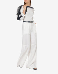 Pantalon oversize en lin strech - Ivory