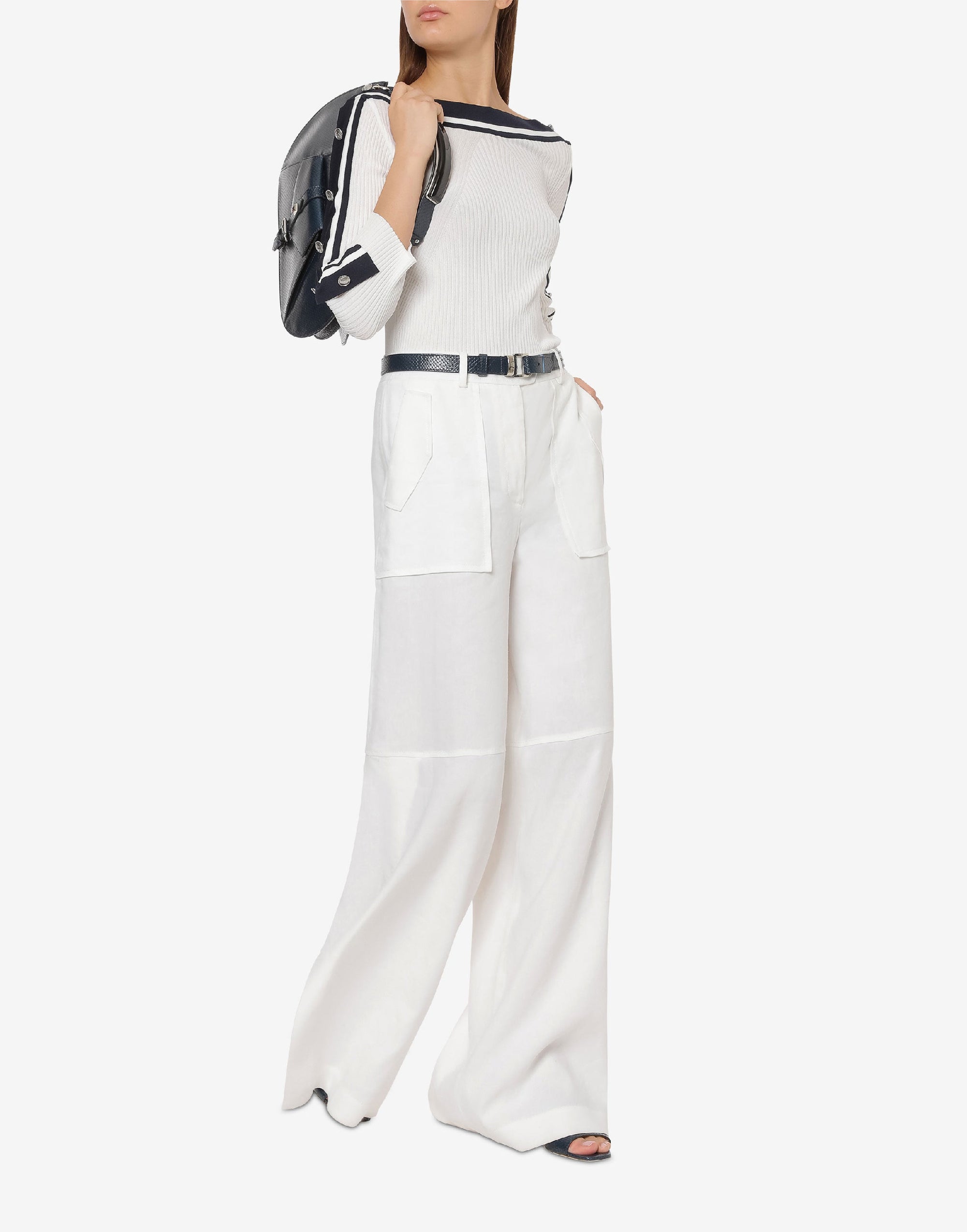 Pantalon oversize en lin strech - Ivory