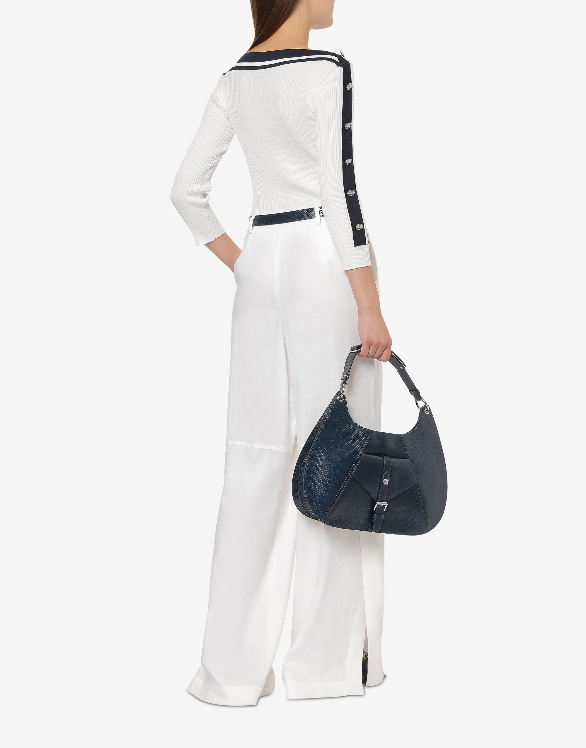 Pantalon oversize en lin strech - Ivory