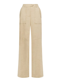 Pantalon oversize en lin strech - Beige