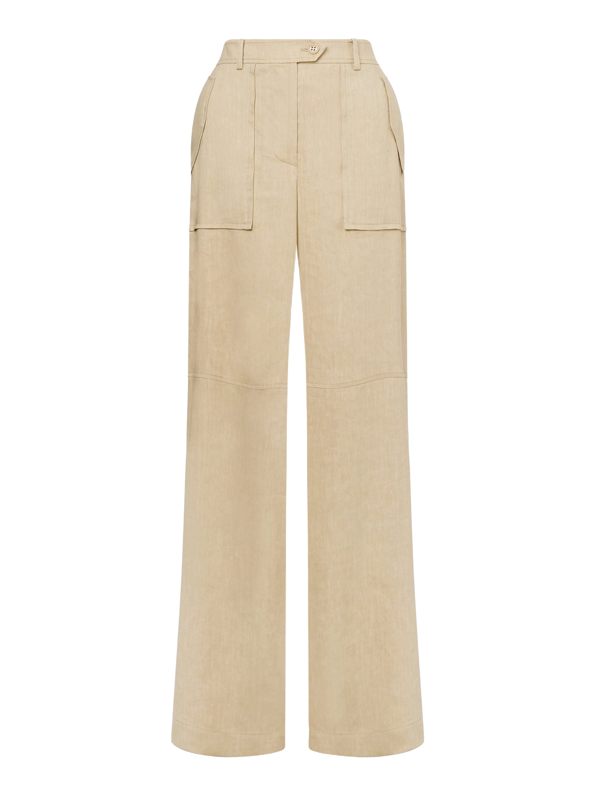 Pantalon oversize en lin strech - Beige