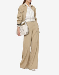 Pantalon oversize en lin strech - Beige