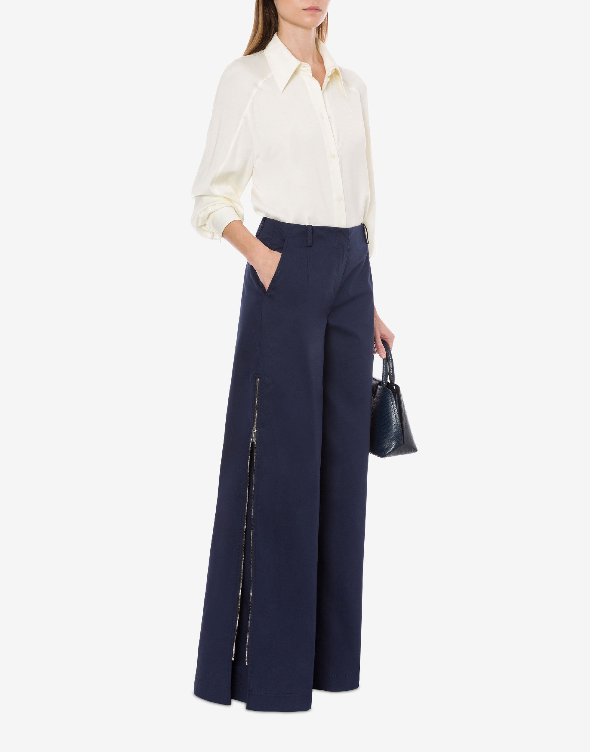 Pantalon oversize en toile de coton - Blue