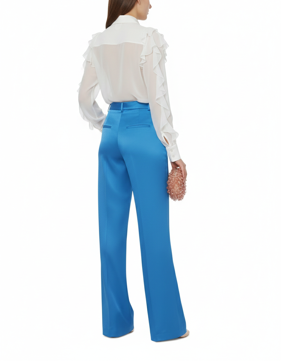 Pantalon en soie mélangée cocktail - Blue