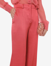 Pantalon en soie mélangée cocktail - Pink