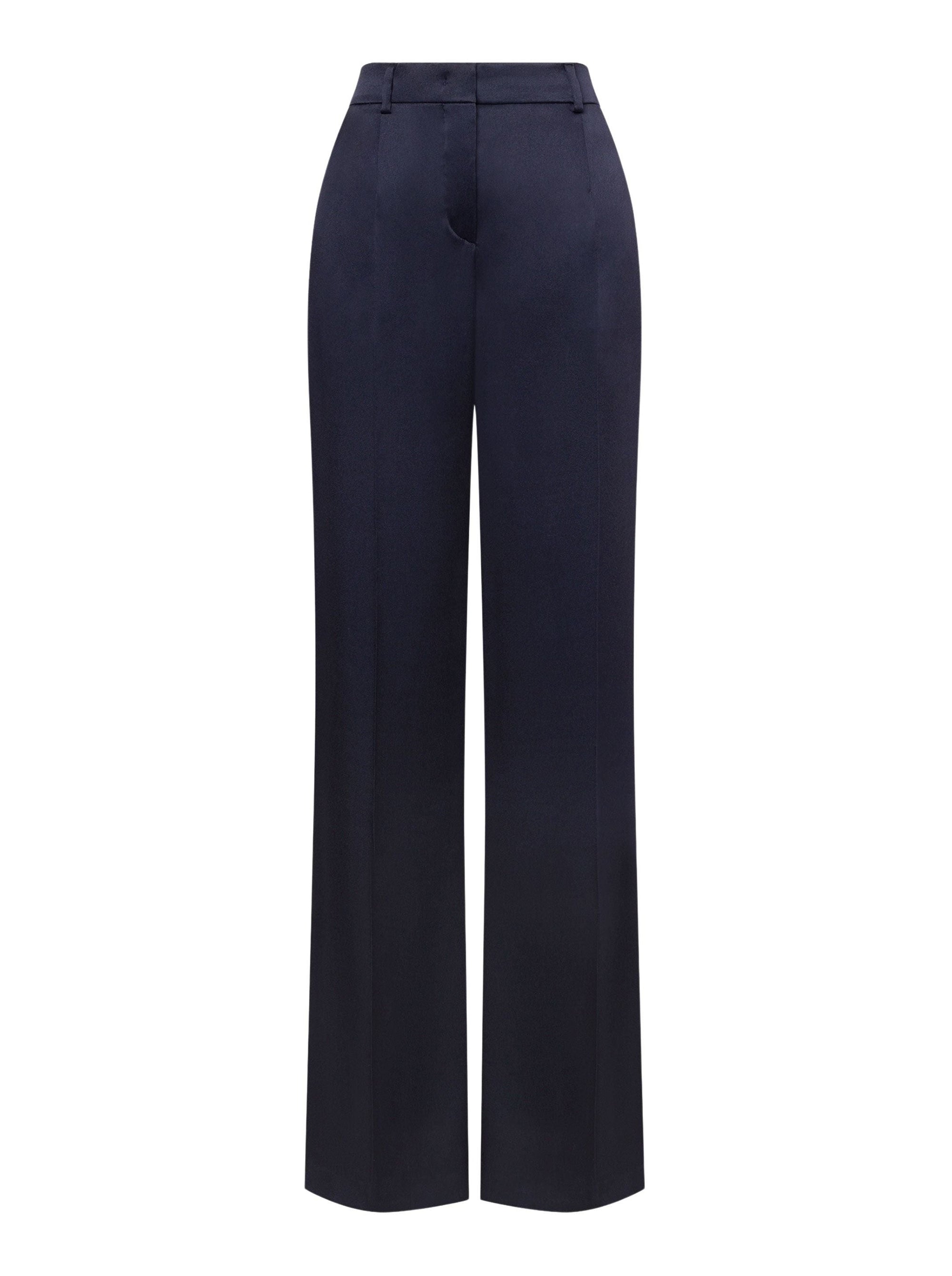 Silk blend cocktail trousers - Dark Blue