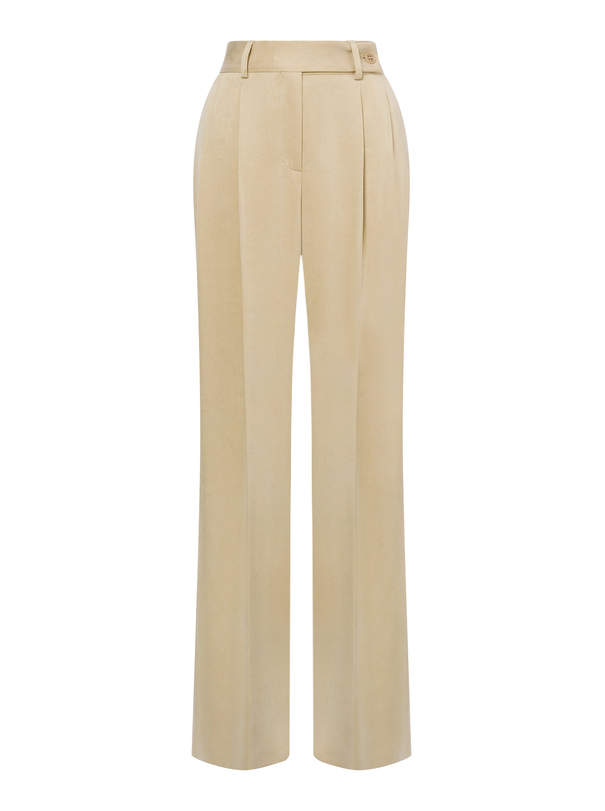 Pantalon taille haute à jambes larges en tissu fluide - Pink