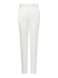 Pantalon droit tailleur en tissu léger - White