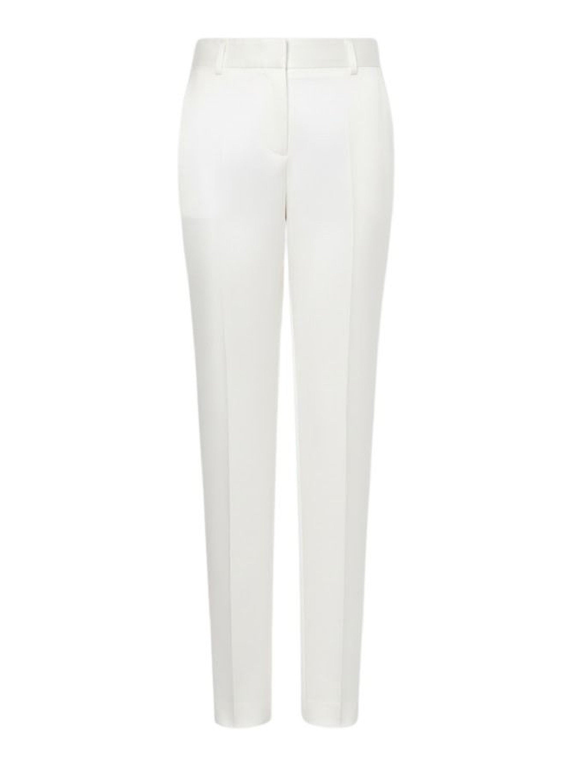 Pantalon droit tailleur en tissu léger - White