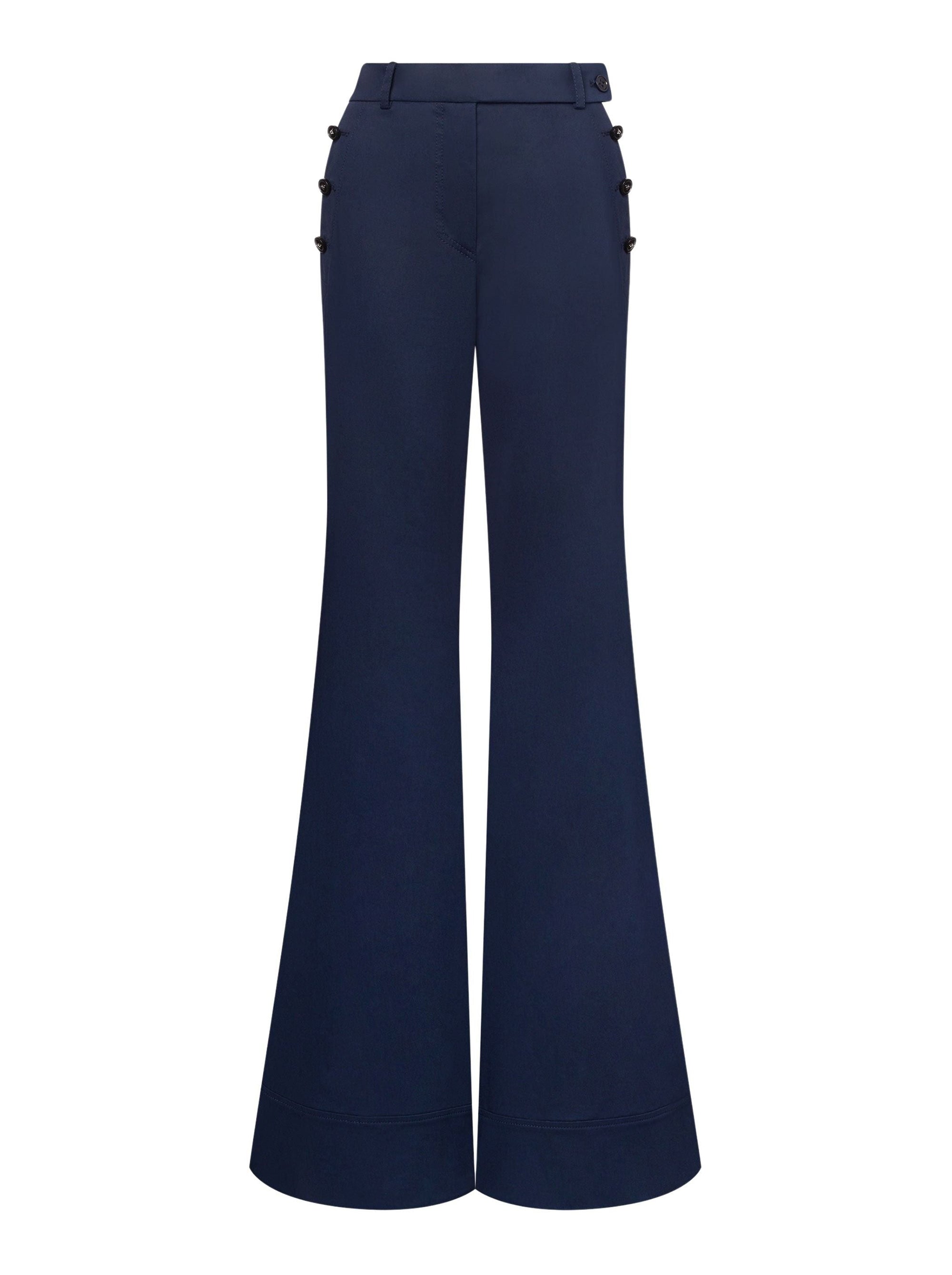 Pantalon flare en toile de coton - Blue