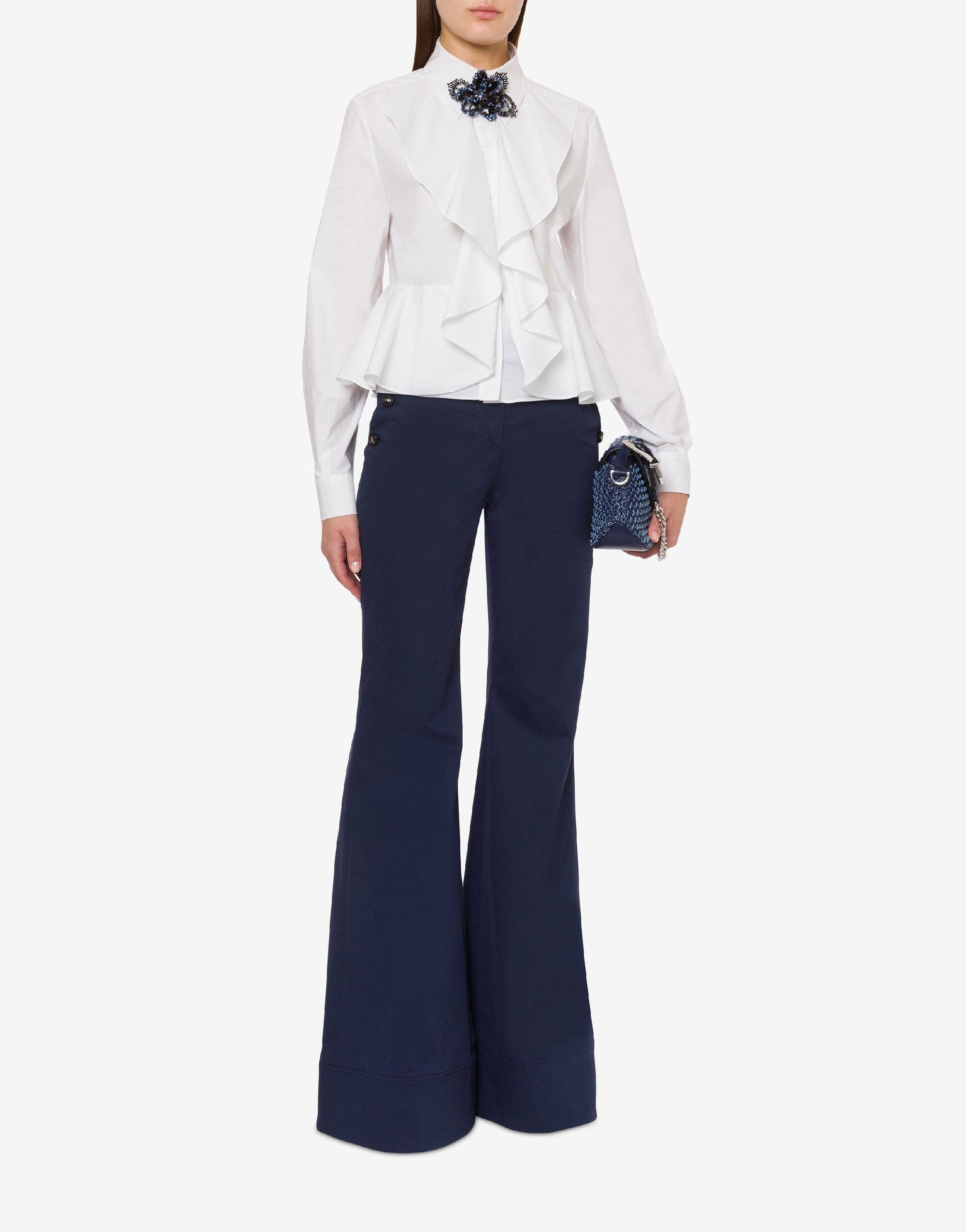 Pantalon flare en toile de coton - Blue