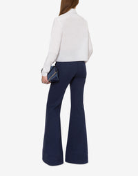Pantalon flare en toile de coton - Blue