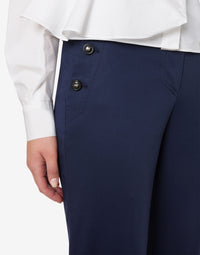 Pantalon flare en toile de coton - Blue