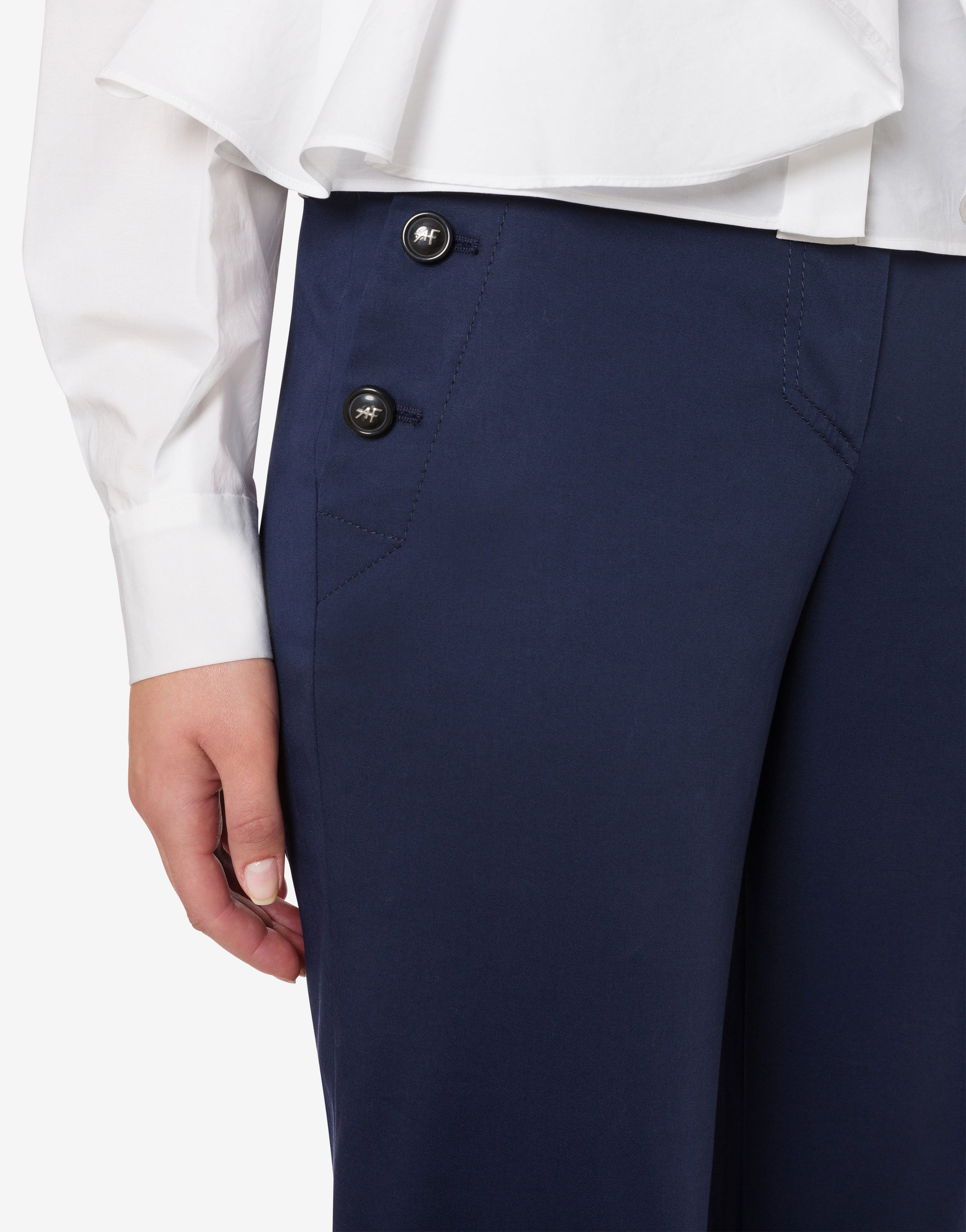 Pantalon flare en toile de coton - Blue
