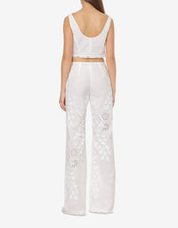 Pantalon avec imprimé - White
