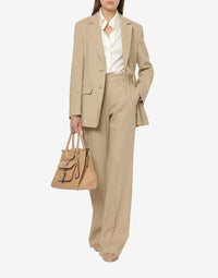 Pantalon large en lin - Beige