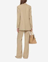 Pantalon large en lin - Beige