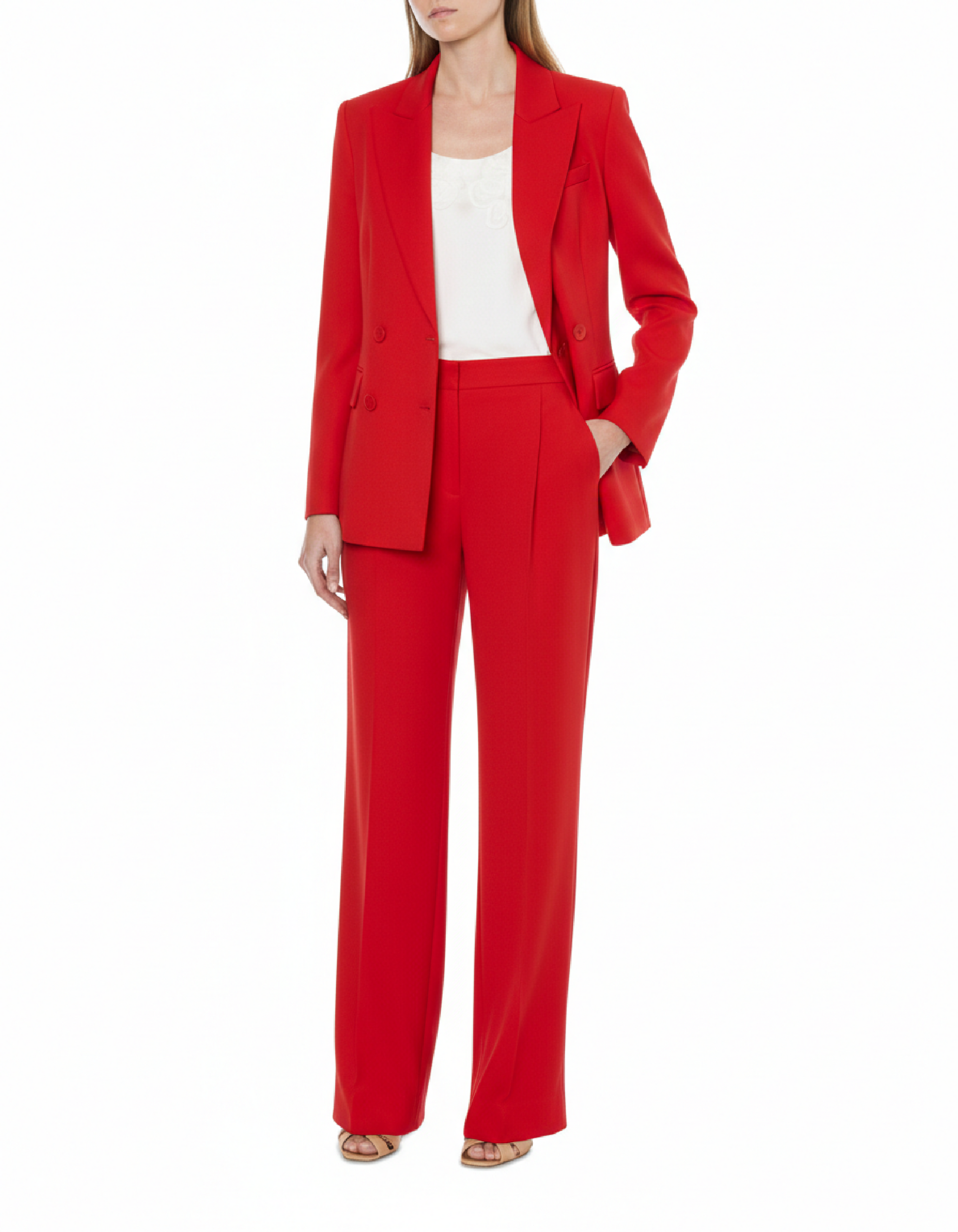 Pantalon ajusté en satin - Pink