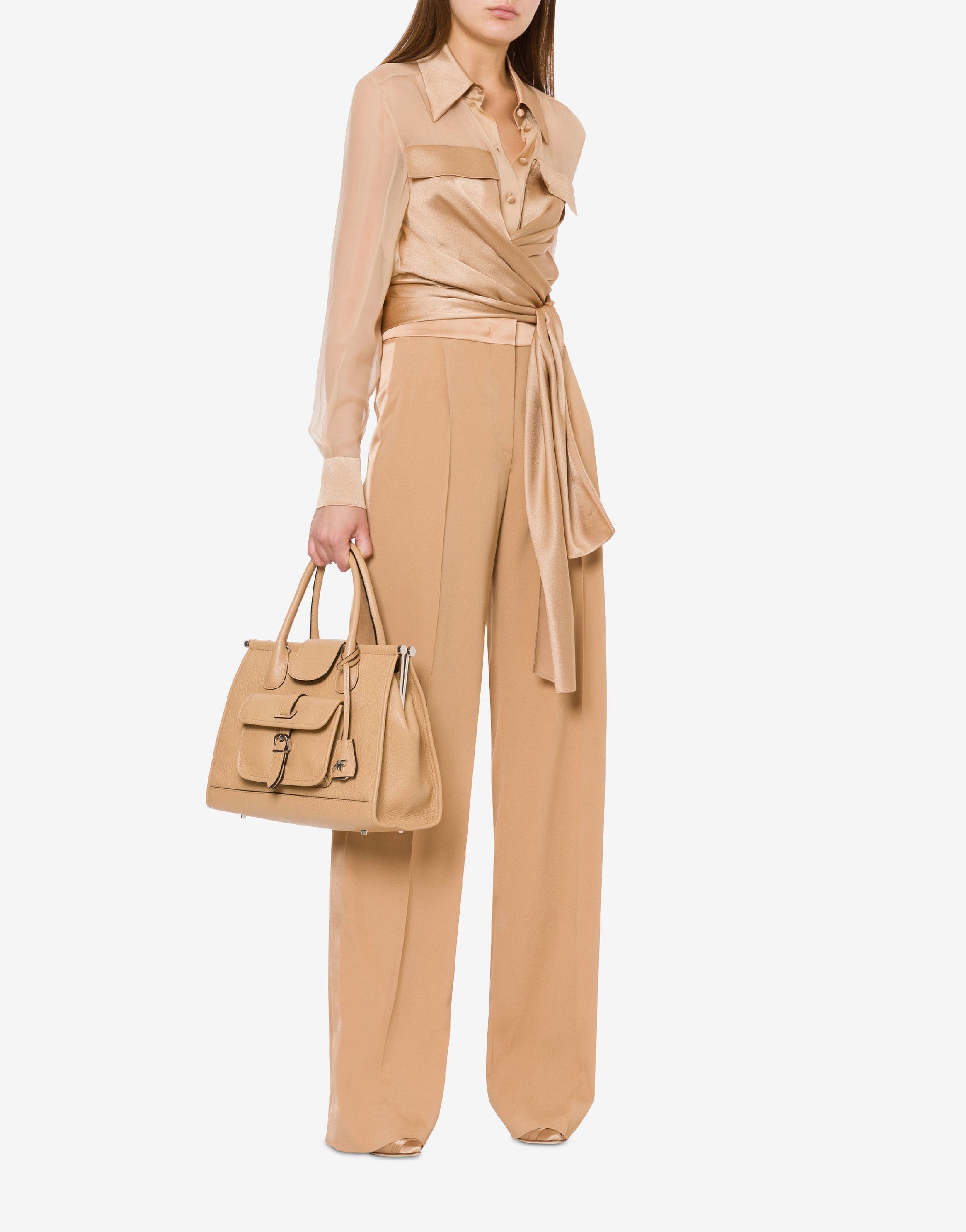 Pantalon ajusté en satin - Pink