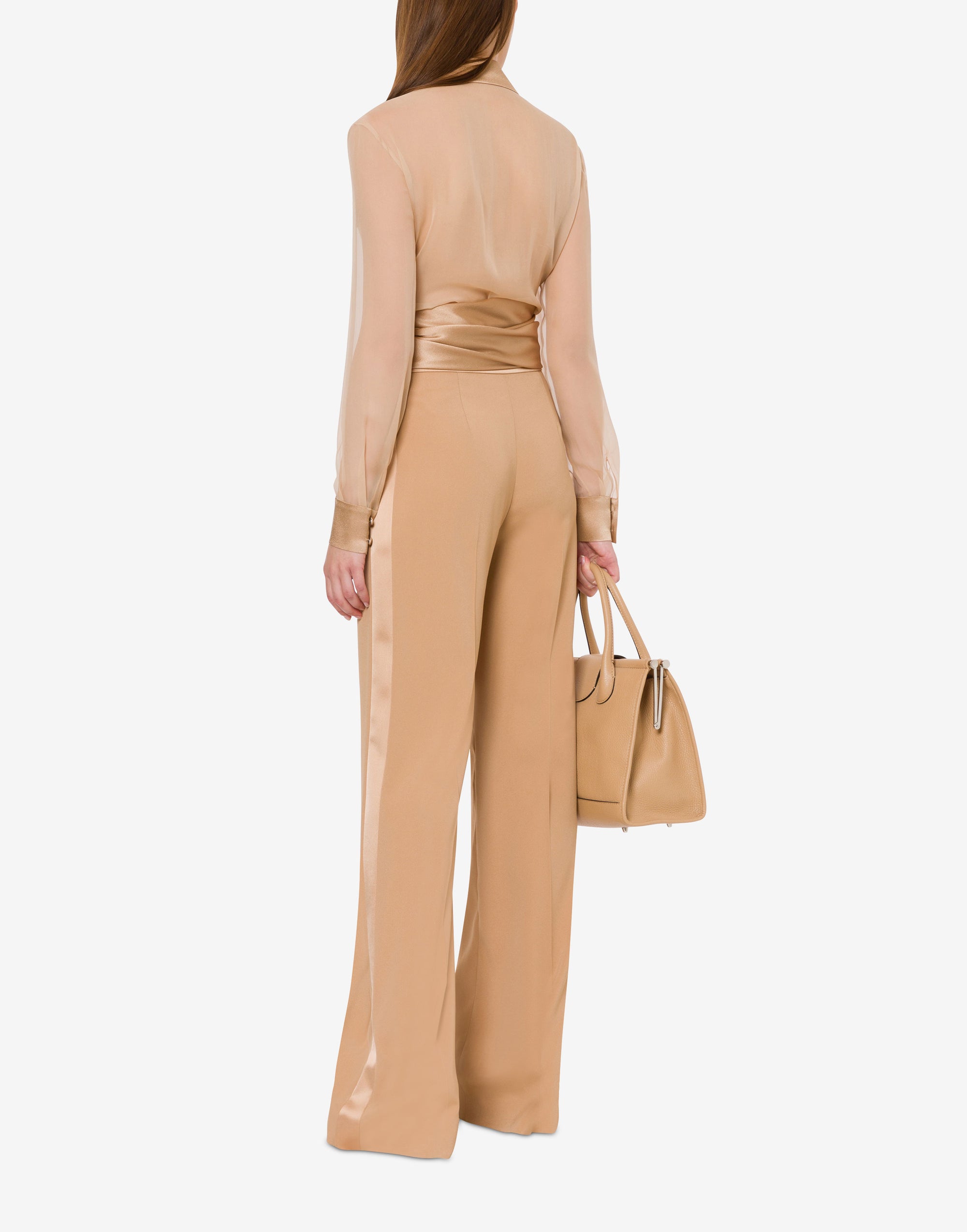 Pantalon ajusté en satin - Pink