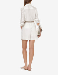 Short en toile de coton - White