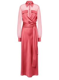 Robe longue en soie - Pink