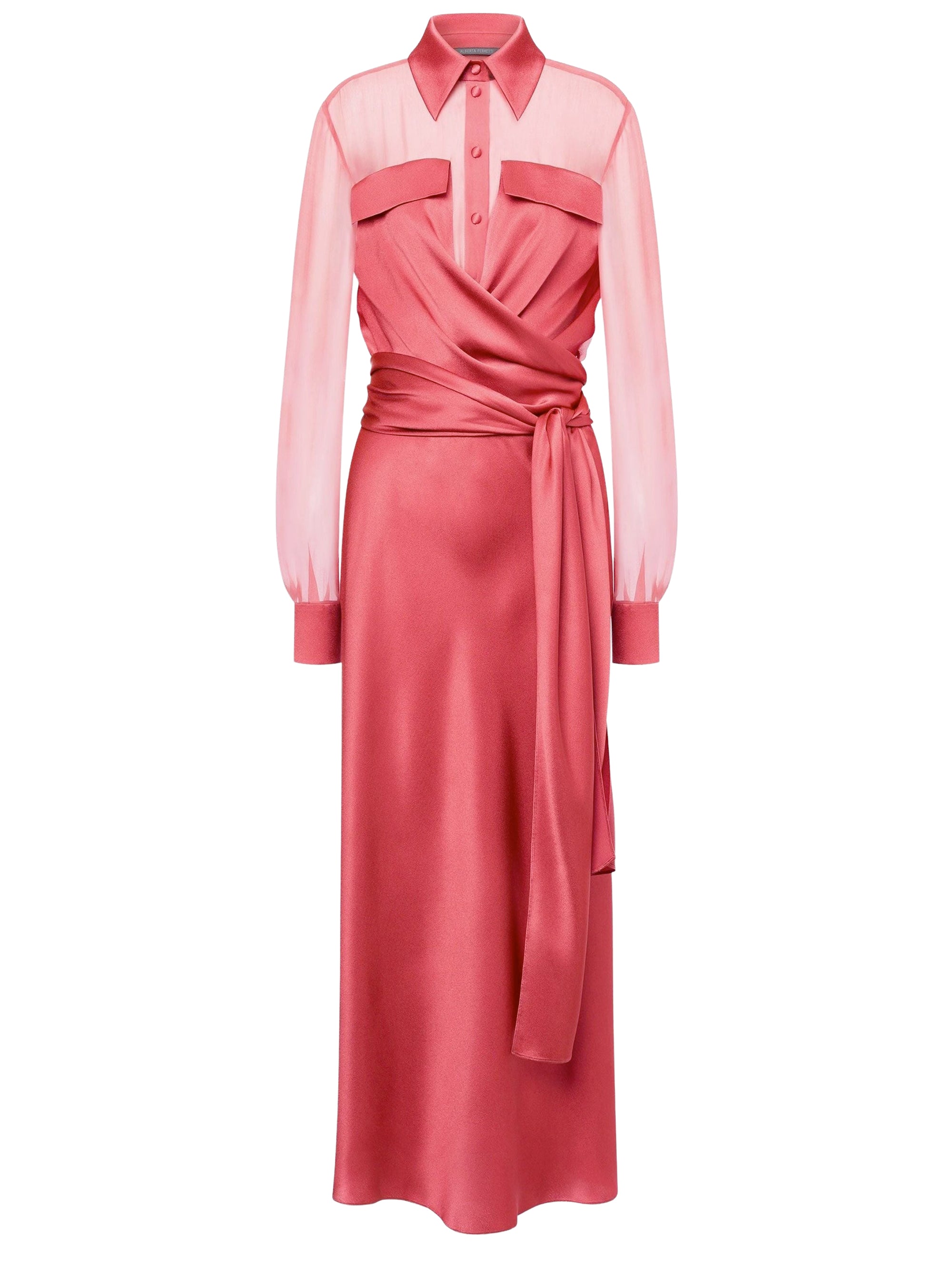 Robe longue en soie - Pink