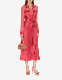Robe longue en soie - Pink