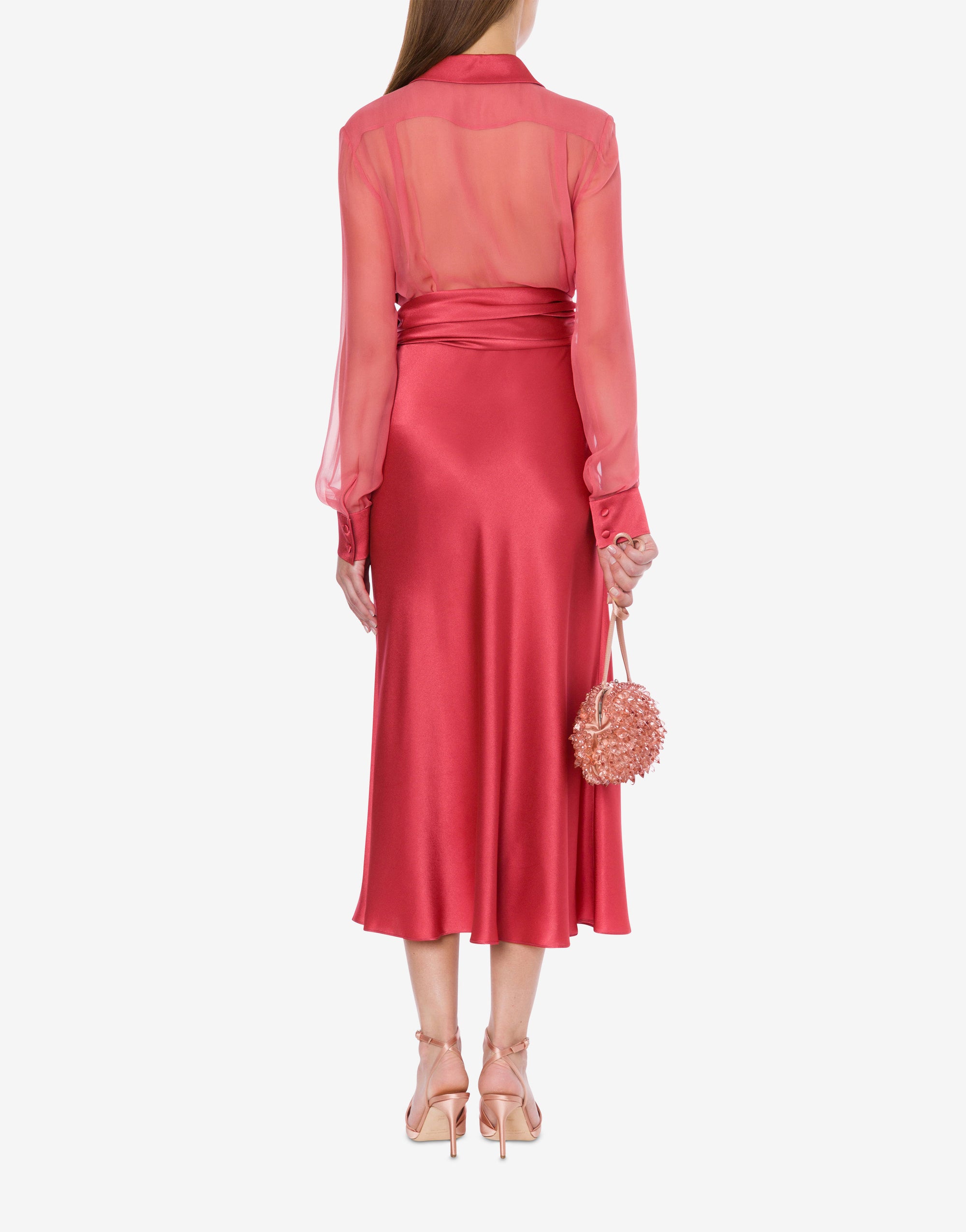 Robe longue en soie - Pink