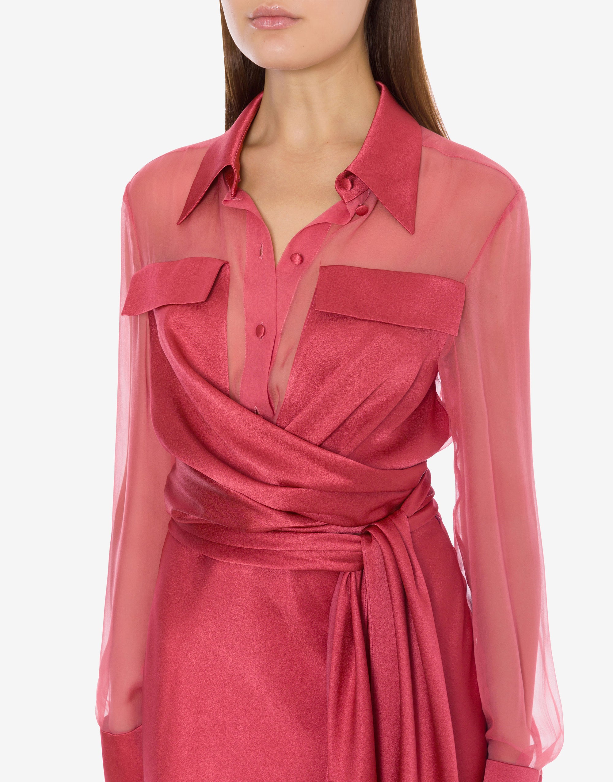 Robe longue en soie - Pink