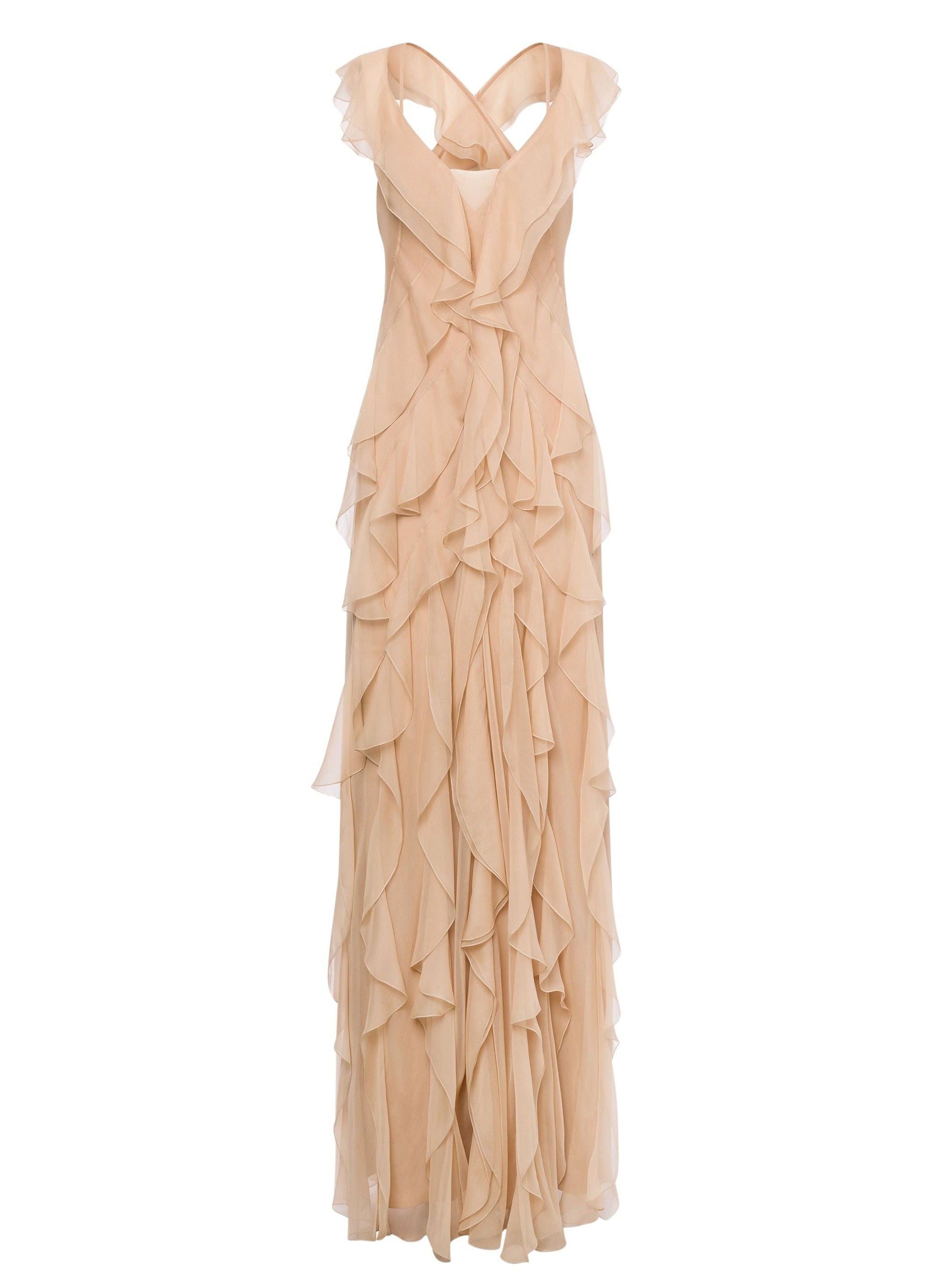 Robe longue en soie - Pink