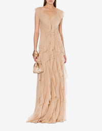 Robe longue en soie - Pink