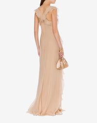 Robe longue en soie - Pink