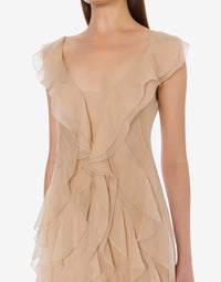 Robe longue en soie - Pink